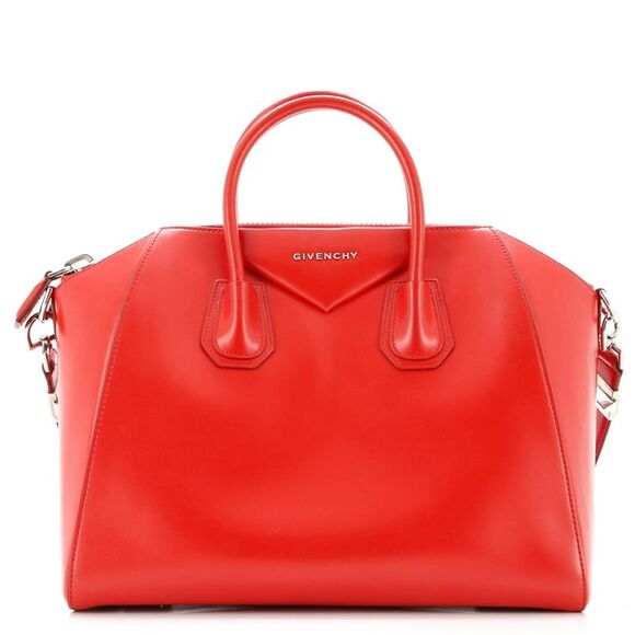 Givenchy Antigona Bag Glazed Leather Medium Red - Picture 1 of 8